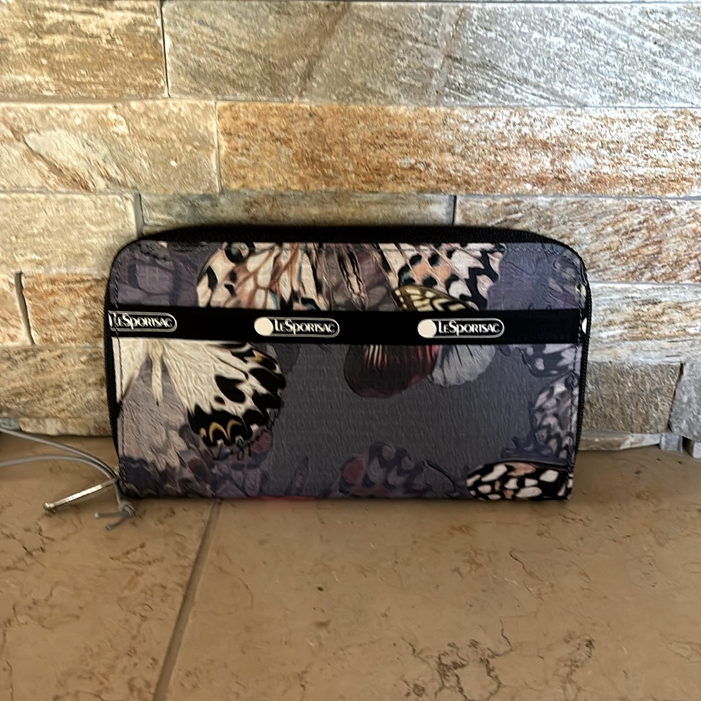 LeSportsac purple butterfly wallet